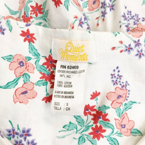 QUIET MOMENTS Floral Cottagecore Nightgown Small NWT VTG 1995 Deadstock Kawaii - Picture 4 of 8